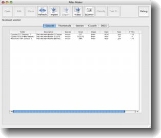 Atlas Maker datasets view